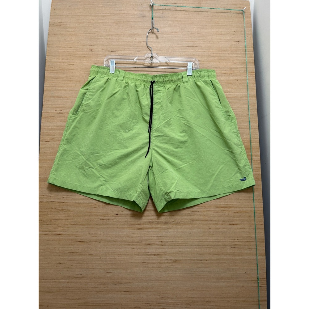 Southern Marsh Mens XL Dockside Swim Trunks Lime Green Nylon Mesh Lined Shorts